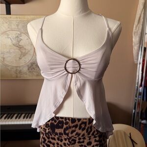 Urban Outfitters White Ring Detail Camisole